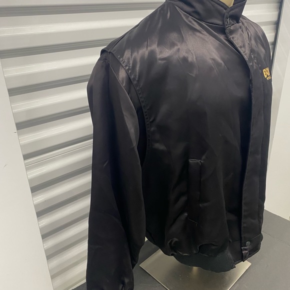 Vintage 1990s Excalibur Las Vegas Moto Style Satin Jacket - Picture 2 of 10
